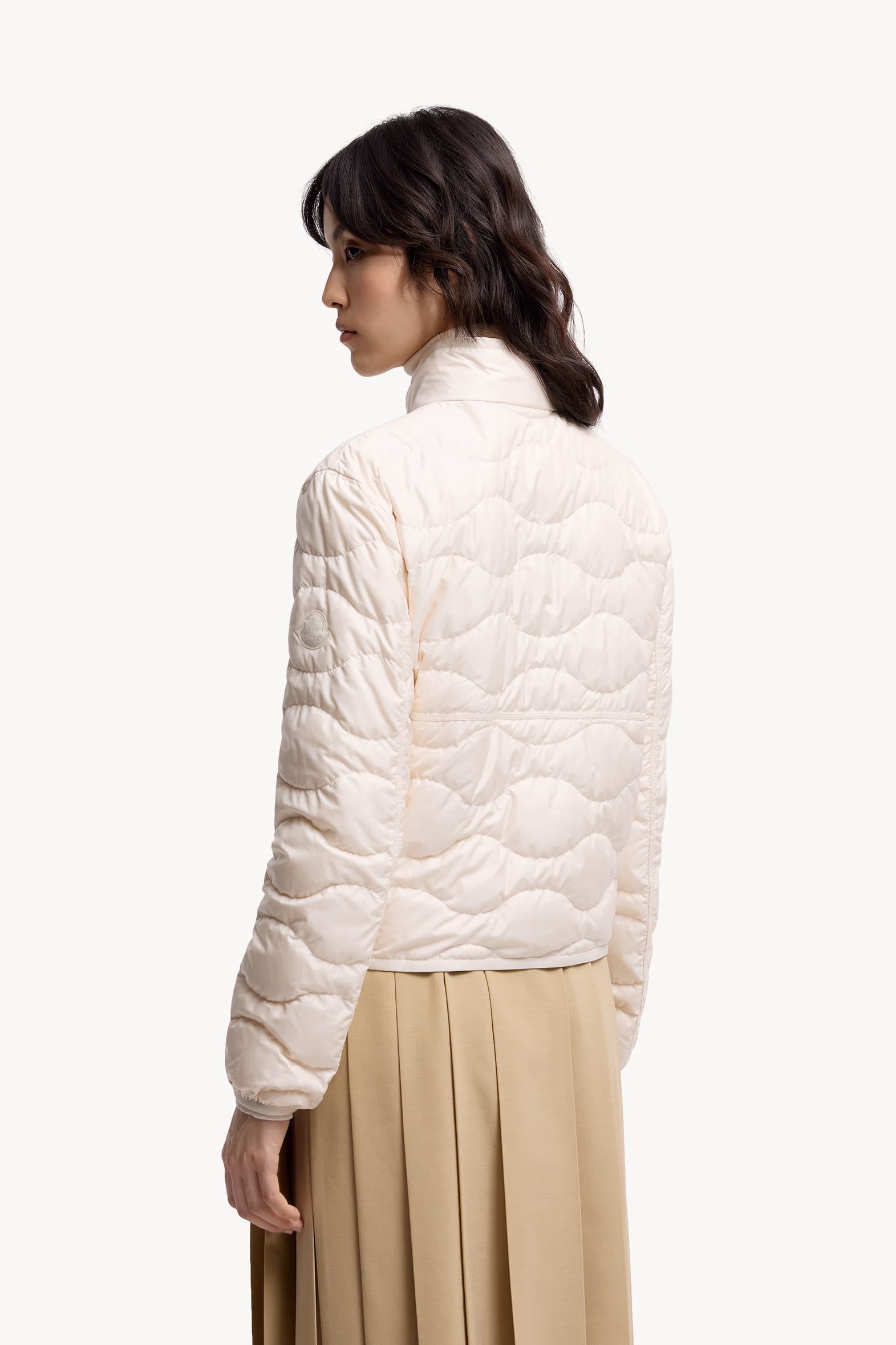 Plumífero corto acolchado con motivo de olas Tegea Mujer Blanco Marfil Moncler 5